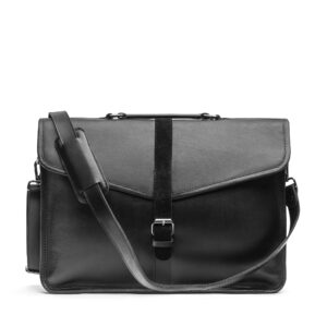 Leather Messenger Bag with Flap