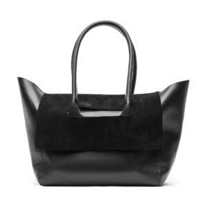 Shoulder Bag with Suede Flap